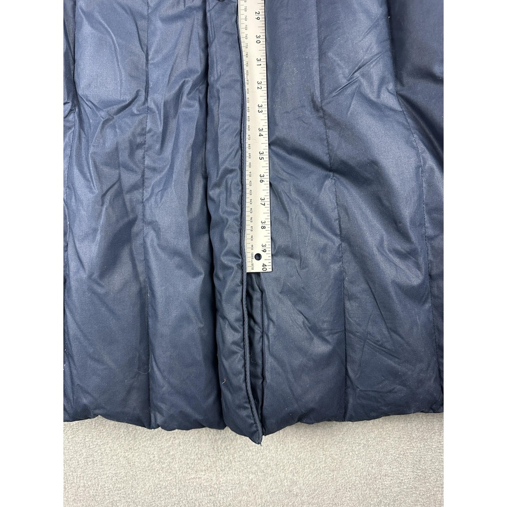 Downist Coat Womens Medium Blue Long Down Puffer Quilted Zip Collared Pockets - Picture 6 of 11